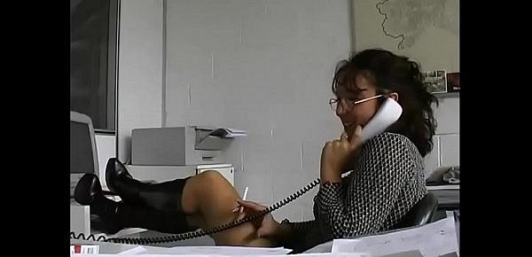  Sexy secretary in a warehouse brutally fucked by workers!